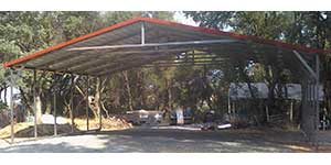 Boxed Eve Style 30' Wide Boxed Eve Carport
