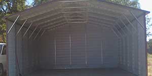 Boxed Eve Style Boxed Eve Carport with Fully Enclosed Sides and One End