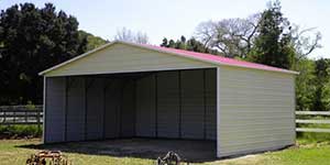 Boxed Eve Style Boxed Eave with fully enclosed sides, one end, and a Gable end on the front.